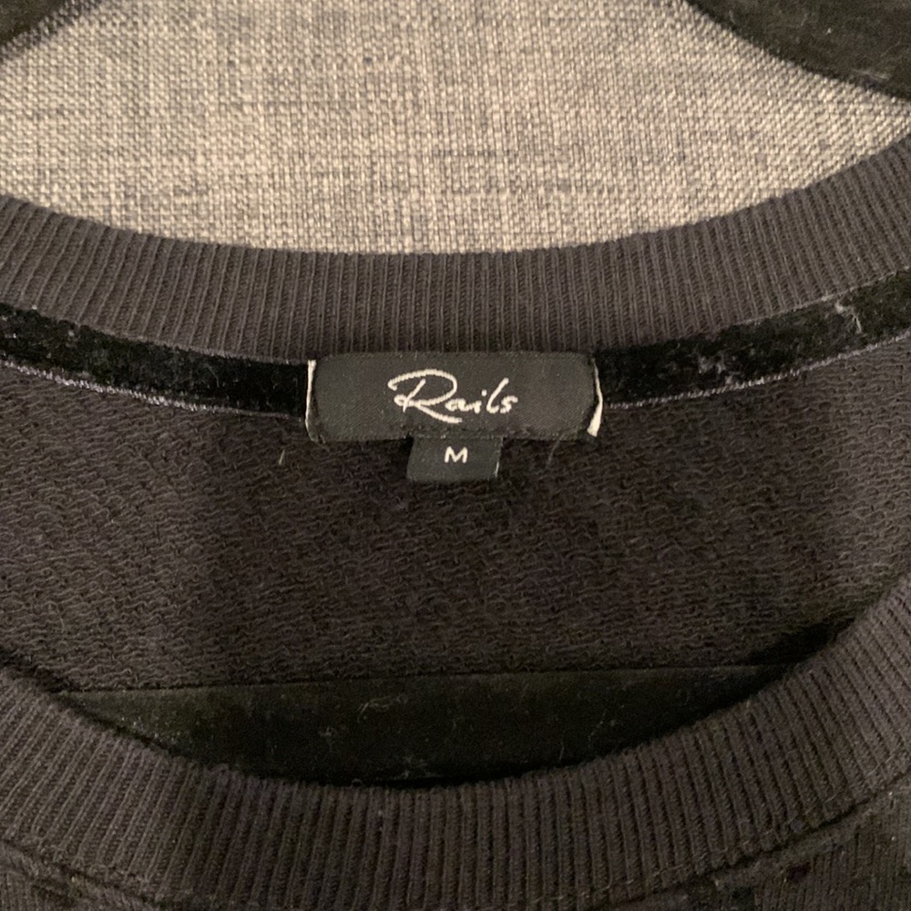 Nwt Rails Side Zip Sweatshirt Top Black Medium - image 2